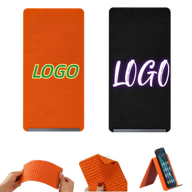 Custom LOGO 7.87in*3.94in Portable Foldable Silicone Aluminum Phone Holder Adjustable Phone Holder for Tablet Laptop Phone Desk