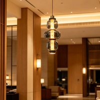 Lampe suspendue créative nordique, décoration d'hôtel et de maison, décor en marbre, 3 pendentifs en verre pour le salon