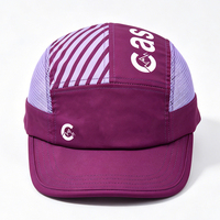 Casquette de sport légère en toile violette à séchage rapide avec logo, respirante et ajustable, pour hommes/femmes, idéale pour les voyages, la randonnée et le cyclisme