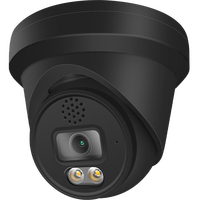Caméra de sécurité extérieure intelligente 4K 8MP de couleur noire avec détection nocturne active, dôme AI PoE IP67, audio bidirectionnel et sirène intégrée 2,8 mm SD