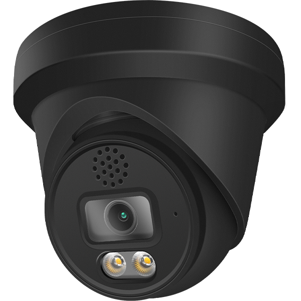 Black Color 4K 8MP Smart Night Active Deterrence Dome AI PoE IP67 Security Camera Outdoor Two-Way Audio&Built-in Siren 2.8mm SD