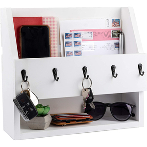 Organizzatore di Chiavi <span class=keywords><strong>in</strong></span> <span class=keywords><strong>Legno</strong></span> <span class=keywords><strong>da</strong></span> <span class=keywords><strong>Parete</strong></span> con Portaoggetti Multifunzione per Armadio, Bagno e Attrezzi - Product Image 1