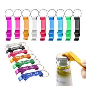 <b>Custom</b> Laser Logo Colorful Metal <b>Keychain</b> Multifunctional Portable Aluminum Alloy Beer Bottle Opener - Product Image 1
