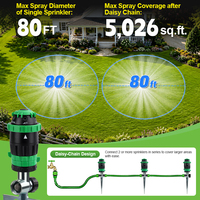 SUNSHINE OEM Sprinkler Taman 5 Pola yang Dapat Disesuaikan Dengan Tiang Logam, Rotasi 360 Derajat, Irigasi Taman, Logo Dapat Disesuaikan