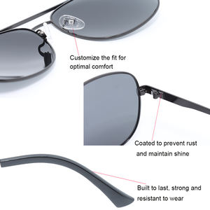 Gafas de Sol Polarizadas Clásicas de Moda <span class=keywords><strong>para</strong></span> <span class=keywords><strong>Hombre</strong></span> y Mujer con <span class=keywords><strong>Lentes</strong></span> TAC UV400 y Marco Metálico, Venta Directa de Fábrica, Logotipo Personalizado - Product Image 4