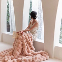 Couette moderne épaissie en polyester tricoté 100 % écologique, double épaisseur, chaude pour l'hiver et toutes les saisons