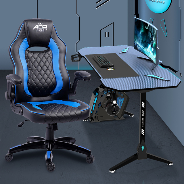 Aor Esports Factory Supplier ODM OEM Wholesale Ergonomic Computer Custom Gaming Desk Metal Wood Surface RGB Lighting Extendable