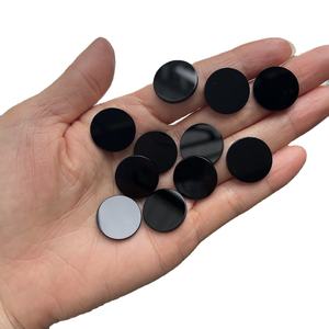 Ágata Negra, Disco Redondo, Doble Cara Plana, Gema Suelta, Forma de Moneda, Piedra de Ágata - Product Image 1