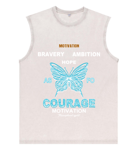 เสื้อกล้ามโอเวอร์ไซส์ สีฟ้าเรืองแสง ลายผีเสื้อ ความกล้าหาญ ความทะเยอทะยาน ความหวัง ความกล้า ซ้อนกันเป็นชั้นๆ แบบเซอร์เฟติก ลายกราฟิกแนวอนาคต - Product Image 6