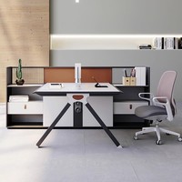 Personnel de bureau Bureau Stand Poste de travail Personnel financier Bureau Chaise de bureau Combinaison Carte d'écran pour deux personnes