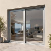 Fenêtres coulissantes en aluminium à double vitrage trempé avec grille de sécurité pour la ventilation des maisons et appartements modernes