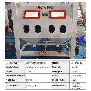 Çift istasyon kumlama kuru kum kumlama kabini geri dönüşüm kumlama makinesi otomatik kumlama makinesi - Product Image 3