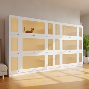 Casa de Madera de Lujo para Gatos, Interior y Exterior, Jaula Grande para Gatos, Muebles de Villa con Recinto para Hotel de <span class=keywords><strong>Mascotas</strong></span>, Tienda, Cama para Gatos - Product Image 2