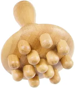 Copo de massagem sueca de madeira, ferramenta manual de massagem anticelulite com ventosa e terapia de cogumelo