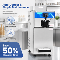 Máquina de helado suave inteligente Z20V con descongelación de un solo toque |   Tecnología de Compresor Dual |   Máquina de Helados Comercial con Control por Inversor