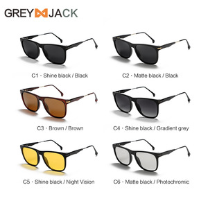 Gafas de Sol Polarizadas Greyjack Square, Montura Negra, Lentes Fotocromáticas UV400, Unisex, para Uso en Exteriores - Product Image 1