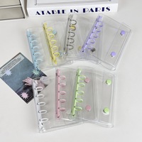 Classeur à reliure spirale en PVC transparent personnalisé M5 Planificateur à feuilles mobiles Ins Simple de grande valeur DIY Cahier de notes en PVC à feuilles mobiles Stockage de livres autocollants