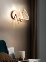 Mode hôtel moderne accrocher plafonnier escaliers décoration acrylique Double face papillon pendentifs lampe lustre