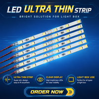 Bande LED rigide ultra-étroite 2835 12V 8mm 4mm de large, 120 LED, blanc/blanc chaud, haute luminosité, matériau PC, pour caissons lumineux publicitaires