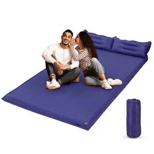 Outdoor Self Inflating Two Person Camping Matress Sponge Double Inflatable Sleeping Mat Pad for Camping