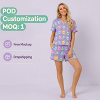 Impression à la demande femmes dames été luxe 2 pièces pyjamas ensembles demoiselle d'honneur pyjama Pjs pyjamas Pijamas pour femme ensemble