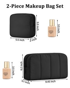 Spacious Smartly Organized 2-Piece <b>Travel</b> <b>Cosmetic</b> <b>Bag</b> Set with Wide-Mouth Design for Effortless Access - Product Image 4