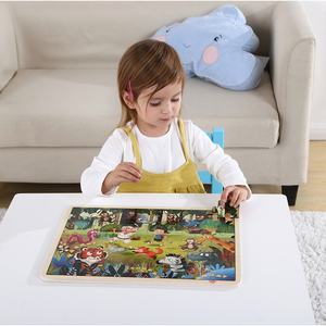 Jeu de puzzle en bois Tooky Toy, 48 pièces, design tendance, aventure en forêt - Product Image 2