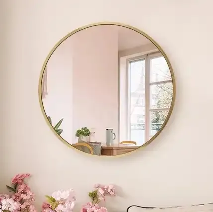 Gaun cermin dekoratif mewah kustom Modern, gaun cermin dekorasi ruang tamu bingkai aluminium untuk cermin dinding