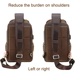 กระเป๋าสะพายสายเดี่ยวสำหรับผู้ชายสไตล์วินเทจสำหรับใส่ทุกวันกระเป๋าหนัง <span class=keywords><strong>Crazy</strong></span> Horse แท้ - Product Image 3