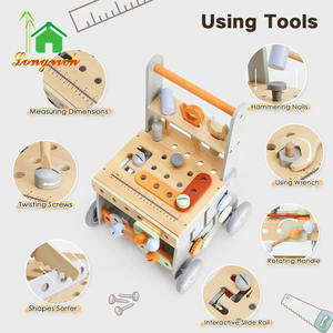 Ensembles d'activités <span class=keywords><strong>en</strong></span> <span class=keywords><strong>bois</strong></span> Montessori <span class=keywords><strong>pour</strong></span> bébés marcheurs jouets éducatifs push-pull <span class=keywords><strong>pour</strong></span> hommes femmes <span class=keywords><strong>enfants</strong></span> encourageant l'imagination quotidienne - Product Image 4