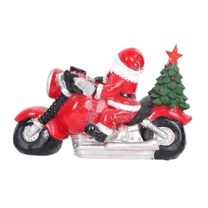 Adornos de Ambiente Navideño con Luces LED de Colores y Música: Santa Claus Conduciendo una Motocicleta en una Escena Nevada - Product Image 3