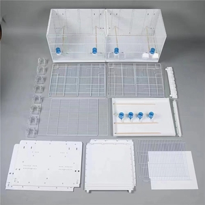 Cages à canaris en fil métallique blanc empilables et pliables, faites à la main, emballage en carton pour oiseaux amoureux - Product Image 4