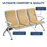 Bancs empilables en acier inoxydable robustes et personnalisables pour espaces publics à fort trafic, hôpitaux et aéroports