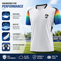 Camiseta de Fútbol Personalizada por Sublimación para Hombre, Cuello Redondo, Anti-UV, Secado Rápido, Transpirable, Ligera, con Logotipo, Número y Equipo Deportivo