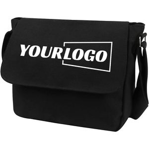 Bolso bandolera de lona personalizado 2025, bolso de hombro personalizado con logotipo y nombre para uso diario - Product Image 1