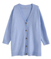 Cardigan en tricot grande taille à col en V, avec gros boutons métalliques, épaules tombantes, longueur mi-longue, pour le quotidien, les trajets, la maison, les voyages et la superposition