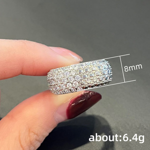 Anello geometrico in stile Pave per donna, anello con pietre scintillanti, accessorio elegante per gioielli da indossare tutti i giorni - Product Image 4