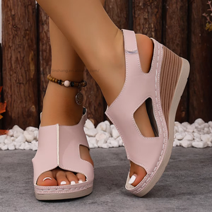 Sandalias de cuña hueca grandes para mujer, nuevas sandalias romanas de plataforma con suela gruesa para verano, venta al por mayor - Product Image 6