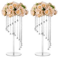 Clair géométrique acrylique cristal fleur Vase support colonne fleurs présentoirs pour mariages fête pièce maîtresse décorations de Table