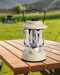 2024 New Design Camping Lantern Retro Led Camping Light Vintage Outdoor Portable Tent Lamp Atmosphere Light Use 4*AA Battery