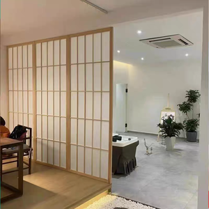 Minimalistisches Design <span class=keywords><strong>Shoji</strong></span>-Tür Japanischer Stil Holztür Eichenrahmen Reispapier-Panel Schiebe-Trennwand - Product Image 4