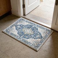 Tapis doux antidérapant personnalisé, tapis de bain en chenille à motif floral, paillasson