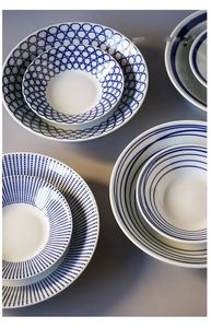 Japanese Style 8 Inch Household <b>Ceramic</b> Tray, Hand Painted Under-glaze Color Dinner <b>Plate</b> for Dishes and Fruits - Product Image 2