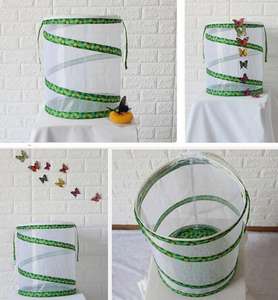 Farfalla bruco da riproduzione portatile in filo di acciaio struttura in solido modello animale chiusura a cerniera porta insetti gabbia pieghevole - Product Image 4