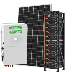 Sistema solar de 20kw fuera de la red con respaldo de batería Apilable fuera de la red Sistema de energía solar de 20kwh con batería Lifepo4 fuera de la red - Product Image 1