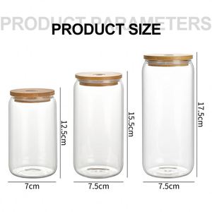 ขวดน้ำแก้วสั่งทำขายส่ง ของขวัญส่งเสริมการขาย ขวดแก้วสำหรับน้ำผลไม้ แก้วน้ำพร้อมฝาไม้ไผ่และหลอด - Product Image 3