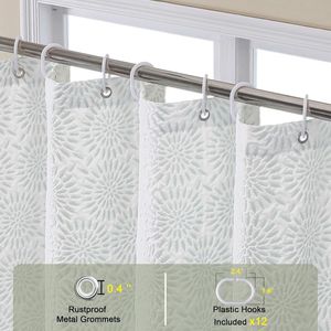 Cortina <span class=keywords><strong>de</strong></span> Ducha Larga <span class=keywords><strong>de</strong></span> Tela <span class=keywords><strong>de</strong></span> Poliéster Blanca, Cortina <span class=keywords><strong>de</strong></span> <span class=keywords><strong>Baño</strong></span> <span class=keywords><strong>de</strong></span> Lujo Estilo Americano, Impermeable, Ecológica, con Textura 3D - Product Image 3
