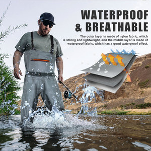 Pantalon complet imperméable et respirant avec fermeture à glissière sur la poitrine pour hommes et femmes - Product Image 4