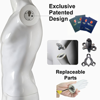 Mannequin Homme Premium à Bras Articulés, Corps Entier, Électroplaqué UV, Chromé Or Argent, Présentoir Debout ou Assis