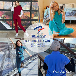 Botón magnético Hospital Fuyi Diseño Uniformes Mujeres Medico Scrubs Uniformes Manga corta Tops <span class=keywords><strong>Medicl</strong></span> Enfermera Scrubs - Product Image 5